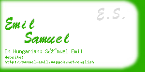 emil samuel business card